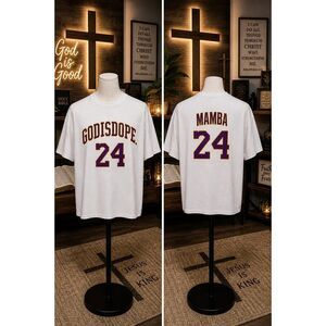 God Is Dope 24 Mamba Kobe Style Tee White Size L Faith Graphic Shirt